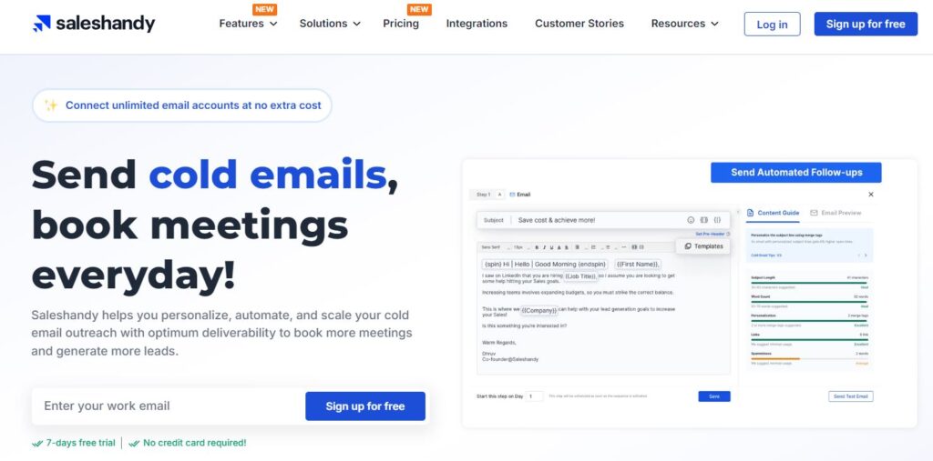 saleshandy.com - Most recognized email automation tool | Baking AI