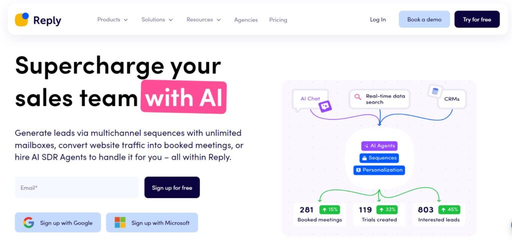 reply.io - most recognized email automation tools - Baking AI