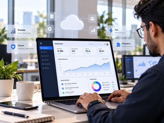 An analyst working on a cloud SaaS dashboard